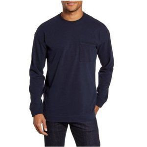 Ted Baker Speedin Long Sleeve Slim Fit Pocket T-shirt In Navy 3X